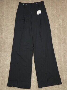 NEW tags Emilio Pucci High Waisted Wide Leg Flowy Trousers Button Detail